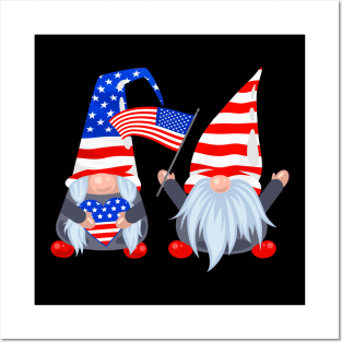 4th of july gnomes Posters and Art